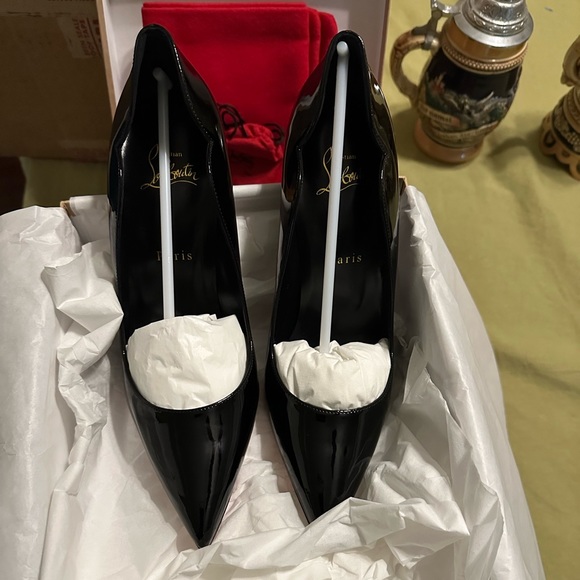 Christian Louboutin Lipchick Pump Black Patent Leather 100MM 38.5 - Picture 6 of 17